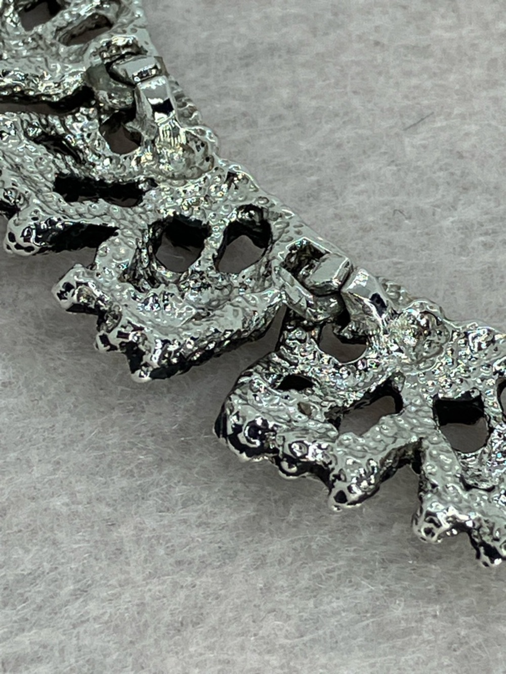 Vtg D’orlan Brutalist Abstract Modernist Blue Stone Silver Tone Collar Necklace - Picture 10 of 15